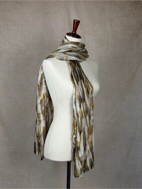 Beige & Gold Caramel Swirl Scarf